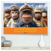 Cover-Bild zum Titel 'Affentheater - Kinderkalender mit lustigen Affen in verschiedenen Berufen (hochwertiger Premium Wandkalender 2026 DIN A2 quer), Kunstdruck in Hochglanz' von 'Mb Fotografie'