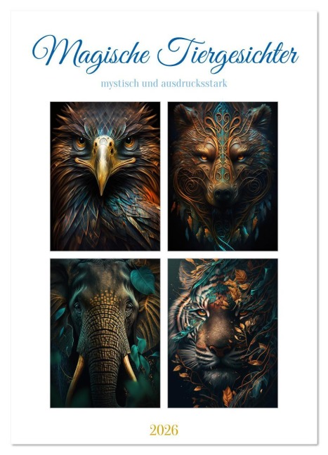Magische Tiergesichter (Wandkalender 2026 DIN A2 hoch), CALVENDO Monatskalender - Steffen Gierok-Latniak