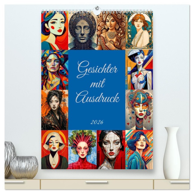 Gesichter mit Ausdruck (hochwertiger Premium Wandkalender 2026 DIN A2 hoch), Kunstdruck in Hochglanz - Werner Braun