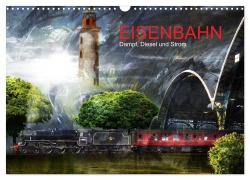 Cover-Bild zum Titel 'EISENBAHN - Dampf, Diesel und Strom (Wandkalender 2026 DIN A3 quer), CALVENDO Monatskalender' von 'Harald Fischer'