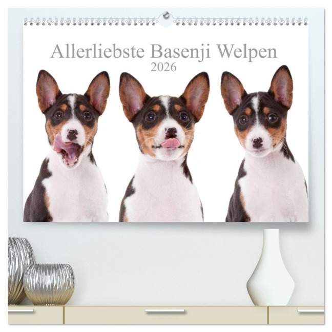 Allerliebste Basenji Welpen 2026 (hochwertiger Premium Wandkalender 2026 DIN A2 quer), Kunstdruck in Hochglanz - Angelika Joswig