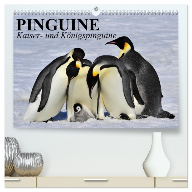Pinguine - Kaiser- und Königspinguine (hochwertiger Premium Wandkalender 2026 DIN A2 quer), Kunstdruck in Hochglanz - Elisabeth Stanzer