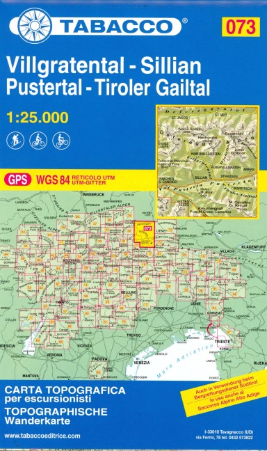 Wanderkarte 73 Villgratental-Sillian- Pustertal-Tiroler Gailtal 1:25 000 - 