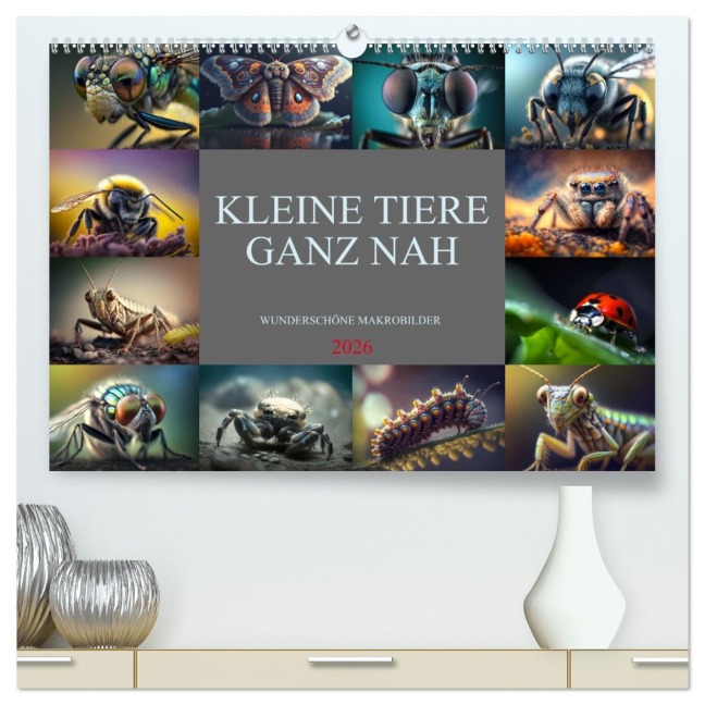 Kleine Tiere ganz nah (hochwertiger Premium Wandkalender 2026 DIN A2 quer), Kunstdruck in Hochglanz - Dirk Meutzner