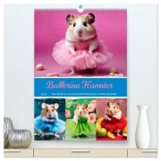 Cover-Bild zum Titel 'Ballerina Hamster - Eine Sinfonie aus zuckersüße KI Hamstern in Tüll und Seide (hochwertiger Premium Wandkalender 2026 DIN A2 hoch), Kunstdruck in Hochglanz' von 'Fred Schimak'