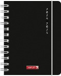 Schülerkalender 2024/2025 "Plain Black", 1 Seite = 1 Tag, A6, 352 Seiten, schwarz - 