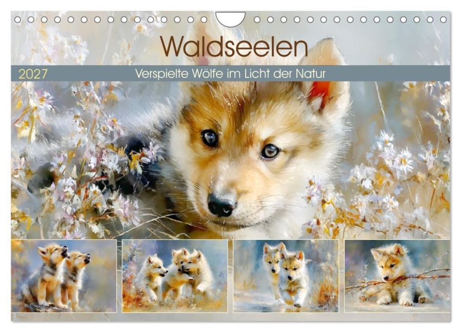 Waldseelen. Verspielte Wölfe im Licht der Natur (Wandkalender 2027 DIN A4 quer), CALVENDO Monatskalender - Rose Hurley