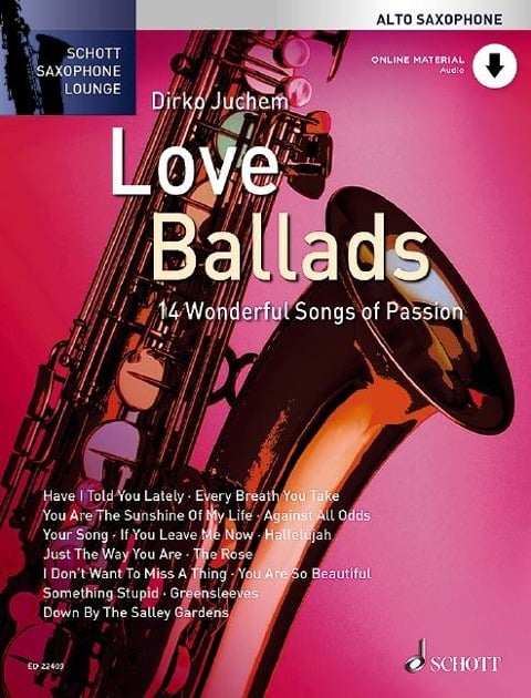 Love Ballads. Alt-Saxophon. Ausgabe Noten mit Online-Material | mit eingelegter Klavierstimme - 