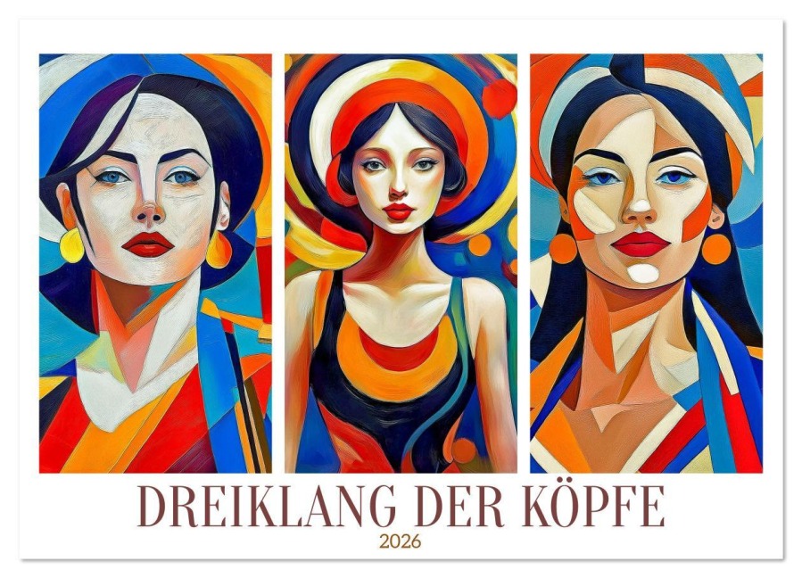 Dreiklang der Köpfe (Wandkalender 2026 DIN A2 quer), CALVENDO Monatskalender - Werner Braun