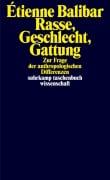 Cover-Bild zum Titel 'Rasse, Geschlecht, Gattung' von 'Étienne Balibar'