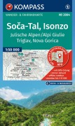 Cover-Bild zum Titel 'KOMPASS Wanderkarte 2804 So¿a-Tal, Isonzo, Alpi Giulie / Julische Alpen, Triglav, Nova Gorica 1:50.000' von ''