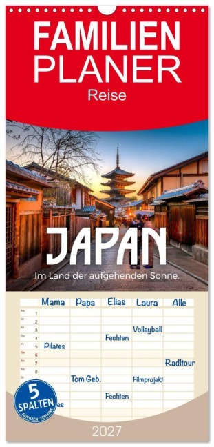 Familienplaner 2027 - Japan - Im Land der aufgehenden Sonne. mit 5 Spalten (Wandkalender, 21 x 45 cm) CALVENDO - M. Scott