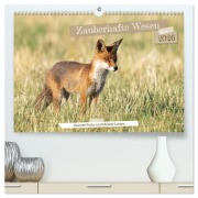 Cover-Bild zum Titel 'Zauberhafte Wesen - Reineke Fuchs und Meister Lampe (hochwertiger Premium Wandkalender 2026 DIN A2 quer), Kunstdruck in Hochglanz' von 'Angela Merk'