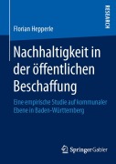 Cover-Bild zum Titel 'Nachhaltigkeit in der öffentlichen Beschaffung' von 'Florian Hepperle'