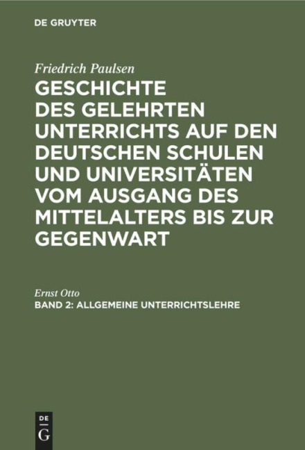 Allgemeine Unterrichtslehre - Ernst Otto