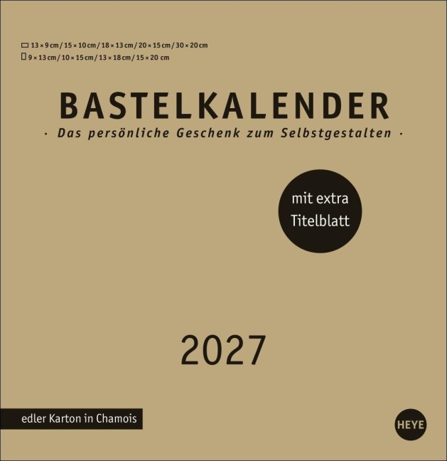 Premium-Bastelkalender gold groß 2027 - 