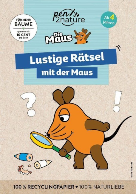Lustige Rätsel mit der Maus. Bunter Rätselblock für Kinder ab 4 Jahren - Pen2nature