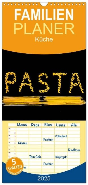 Familienplaner 2025 - Pasta mit 5 Spalten (Wandkalender, 21 x 45 cm) CALVENDO - Thomas Jäger