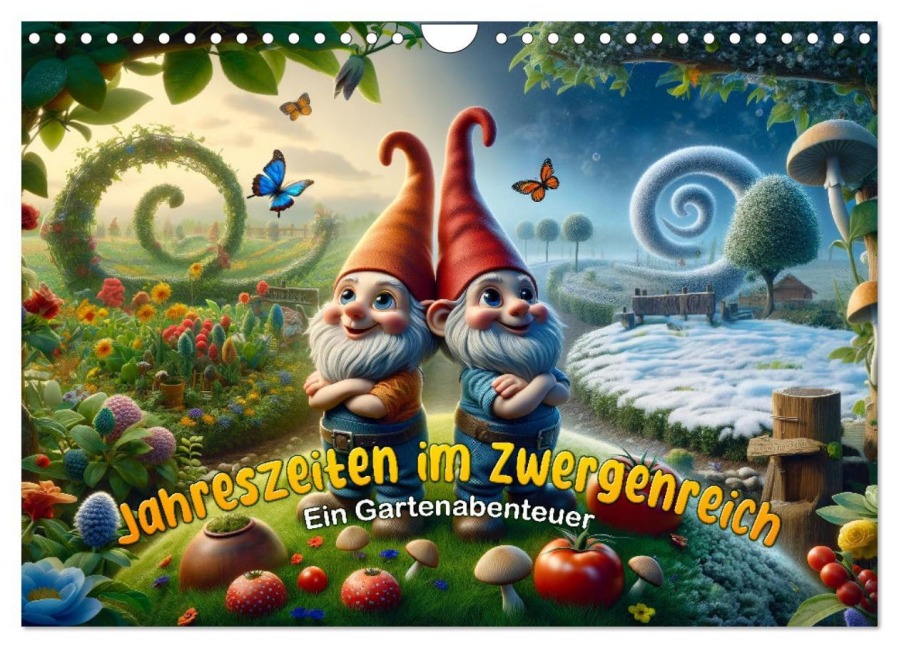 Jahreszeiten im Zwergenreich: Ein Gartenabenteuer (Wandkalender 2026 DIN A4 quer), CALVENDO Monatskalender - Artefacti Artefacti