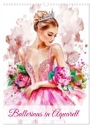 Cover-Bild zum Titel 'Ballerinas in Aquarell (Wandkalender 2026 DIN A3 hoch), CALVENDO Monatskalender' von 'Ally Bee'
