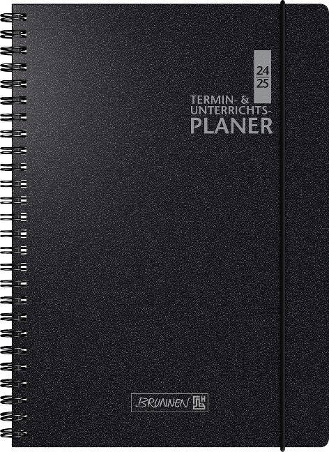 Termin- & Unterrichtsplaner (2024/2025), 2 Seiten = 1 Woche, A4, 224 Seiten, Baladek-Einband, schwarz - 