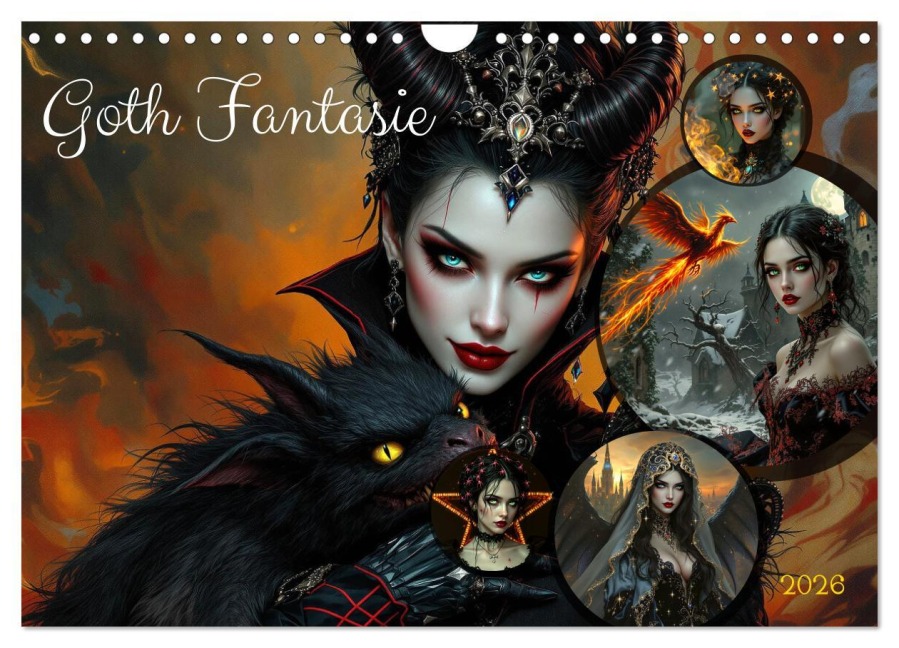 Goth Fantasie (Wandkalender 2026 DIN A4 quer), CALVENDO Monatskalender - 