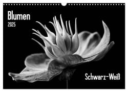 Blumen 2025, Schwarz-Weiß (Wandkalender 2025 DIN A3 quer), CALVENDO Monatskalender - Beate Wurster
