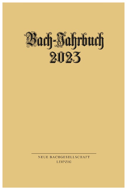 Bach-Jahrbuch 2023 - 