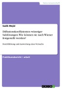 Cover-Bild zum Titel 'Diffusionskoeffizienten wässriger Salzlösungen. Wie können sie nach Wiener festgestellt werden?' von 'Sadik Mejid'