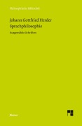 Cover-Bild zum Titel 'Sprachphilosophie' von 'Johann Gottfried Herder'