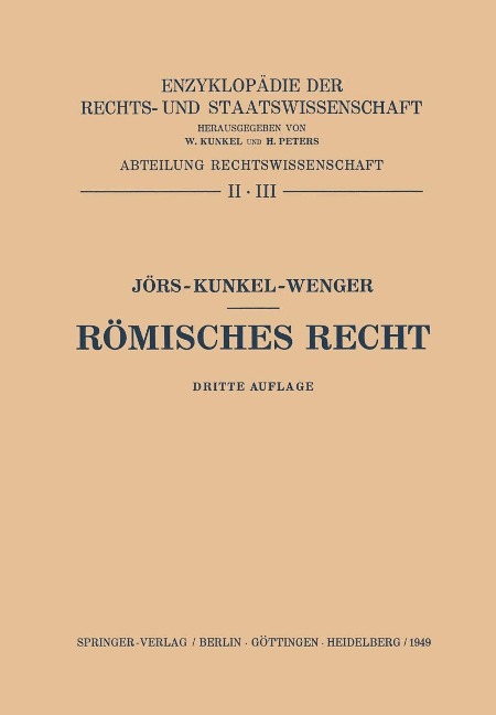 Römisches Recht - Paul Jörs