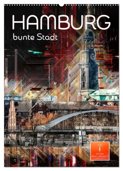 Hamburg bunte Stadt (Wandkalender 2026 DIN A2 hoch), CALVENDO Monatskalender - Peter Roder