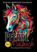 Cover-Bild zum Titel 'Schwarzes "Pferde Malbuch für Erwachsene".' von 'Lucy¿s Schwarze Malbücher'