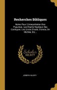 Cover-Bild zum Titel 'Recherches Bibliques' von 'Joseph Halévy'