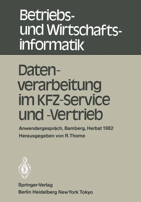 Datenverarbeitung im KFZ-Service und -Vertrieb - 