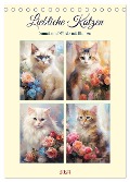 Liebliche Katzen. Anmut und Würde mit Blumen (Tischkalender 2024 DIN A5 hoch), CALVENDO Monatskalender - Rose Hurley