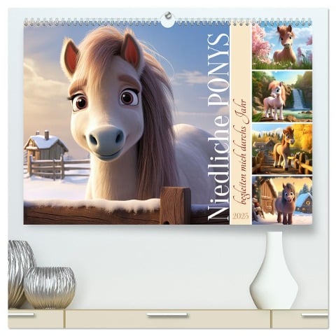 Niedliche Ponys (hochwertiger Premium Wandkalender 2025 DIN A2 quer), Kunstdruck in Hochglanz - Sabine Löwer