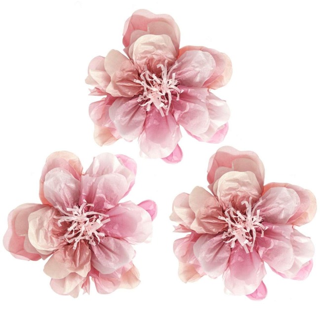 Seidenpapierblumen Wildrose, M, FSC MIX, Ø 28 cm, 3 Stk - 