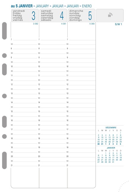 Kalender 1 Woche 2 Seiten senkrecht 2027 - 