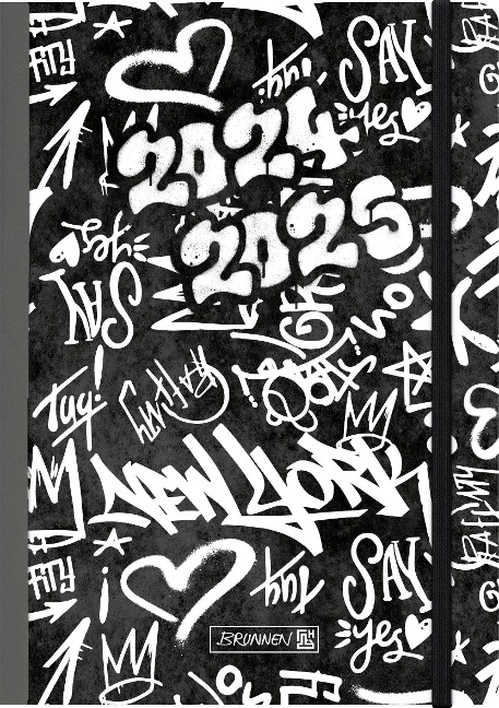 Schülerkalender 2024/2025 "Graffiti", 2 Seiten = 1 Woche, A5, 208 Seiten - 