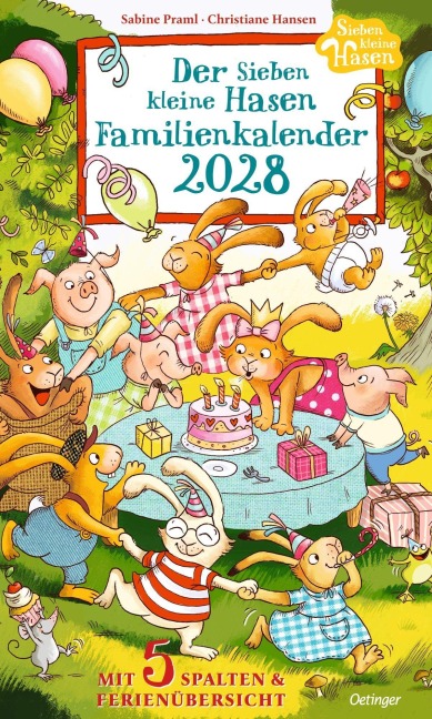 Sieben kleine Hasen. Familienkalender 2028 - Sabine Praml