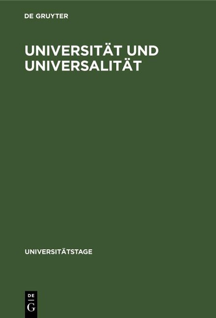Universität und Universalität - 