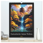 Cover-Bild zum Titel 'Fantastische Anime Welten (hochwertiger Premium Wandkalender 2026 DIN A2 hoch), Kunstdruck in Hochglanz' von 'Sebastian Lüdke'