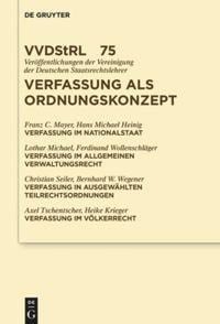 Verfassung als Ordnungskonzept - Franz Mayer, Et Al., Lothar Michael, Hans Michael Heinig