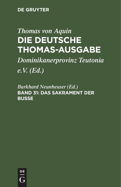 Das Sakrament der Busse - 