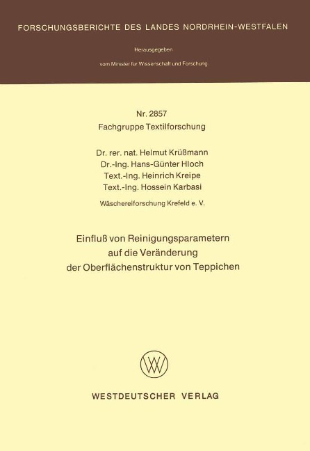 Einfluß von Reinigungsparametern auf die Veränderung der Oberflächenstruktur von Teppichen - 