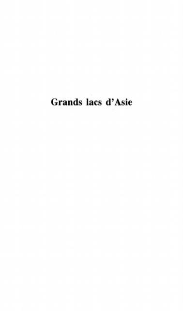 GRANDS LACS D'ASIE - Rene Letolle