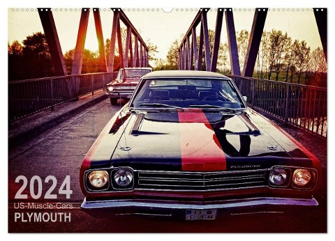 US-Muscle-Cars - Plymouth (Wandkalender 2024 DIN A2 quer), CALVENDO Monatskalender - Reiner Silberstein