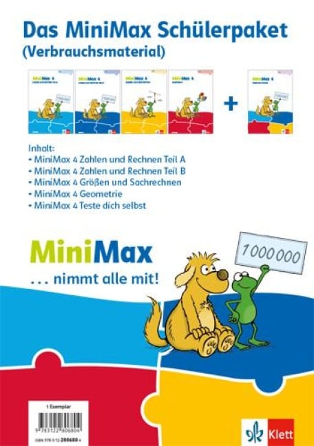 MiniMax 4. Paket für Lernende (5 Hefte: Zahlen und Rechnen A, Zahlen und Rechnen B, Größen und Sachrechnen, Geometrie, Teste-dich-selbst) - Verbrauchsmaterial Klasse 4 - 