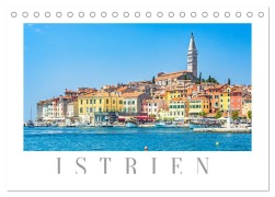 Cover-Bild zum Titel 'Istrien - Piran ¿ Novigrad ¿ Rovinj ¿ Pula (Tischkalender 2026 DIN A5 quer), CALVENDO Monatskalender' von 'Dieter Meyer'